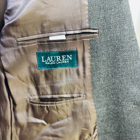 Ralph Lauren Lord & Taylor Green Olive Black Wool Men's Blazer Sports Jacket 44L - Picture 9 of 10